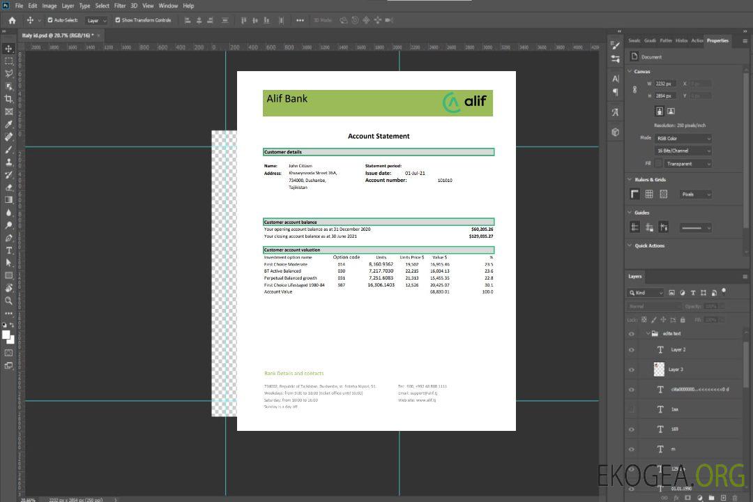 Tadjikistan Alif Bank excel pdf template Tadjikistan Alif Bank excel pdf template